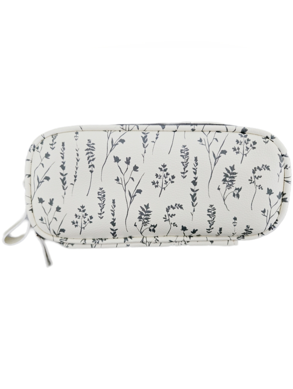 Floral Double Zip Makeup Bag Ivory Pencil Case Organizer Travel Pouch